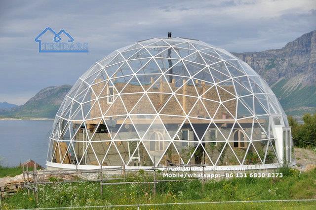 Transparent geodesic dome