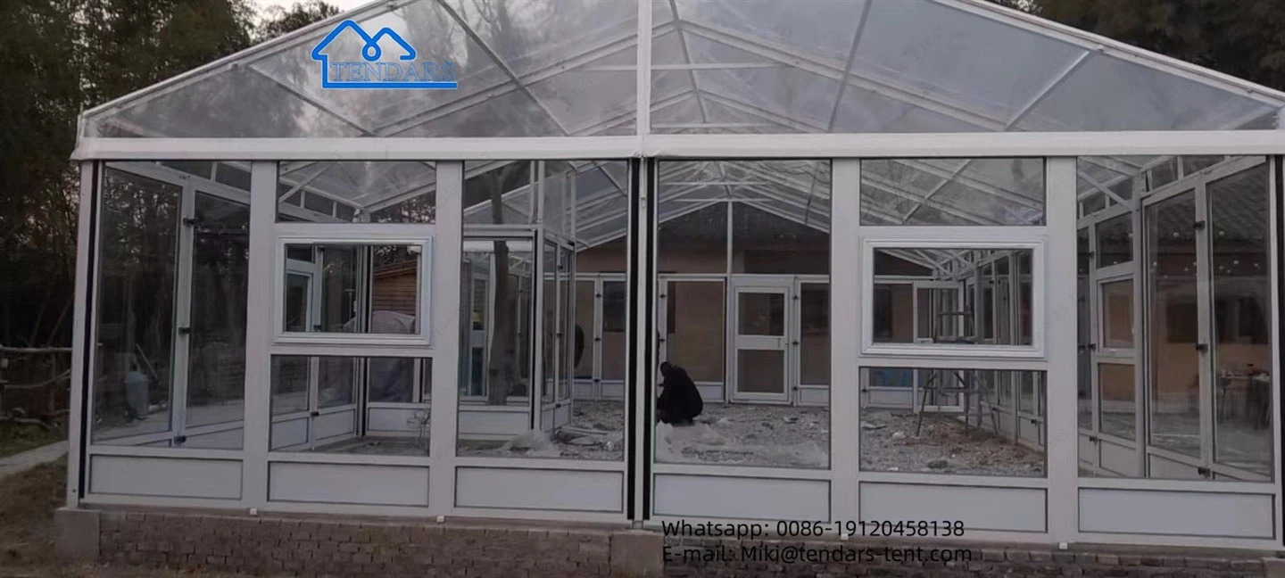glass walls tent